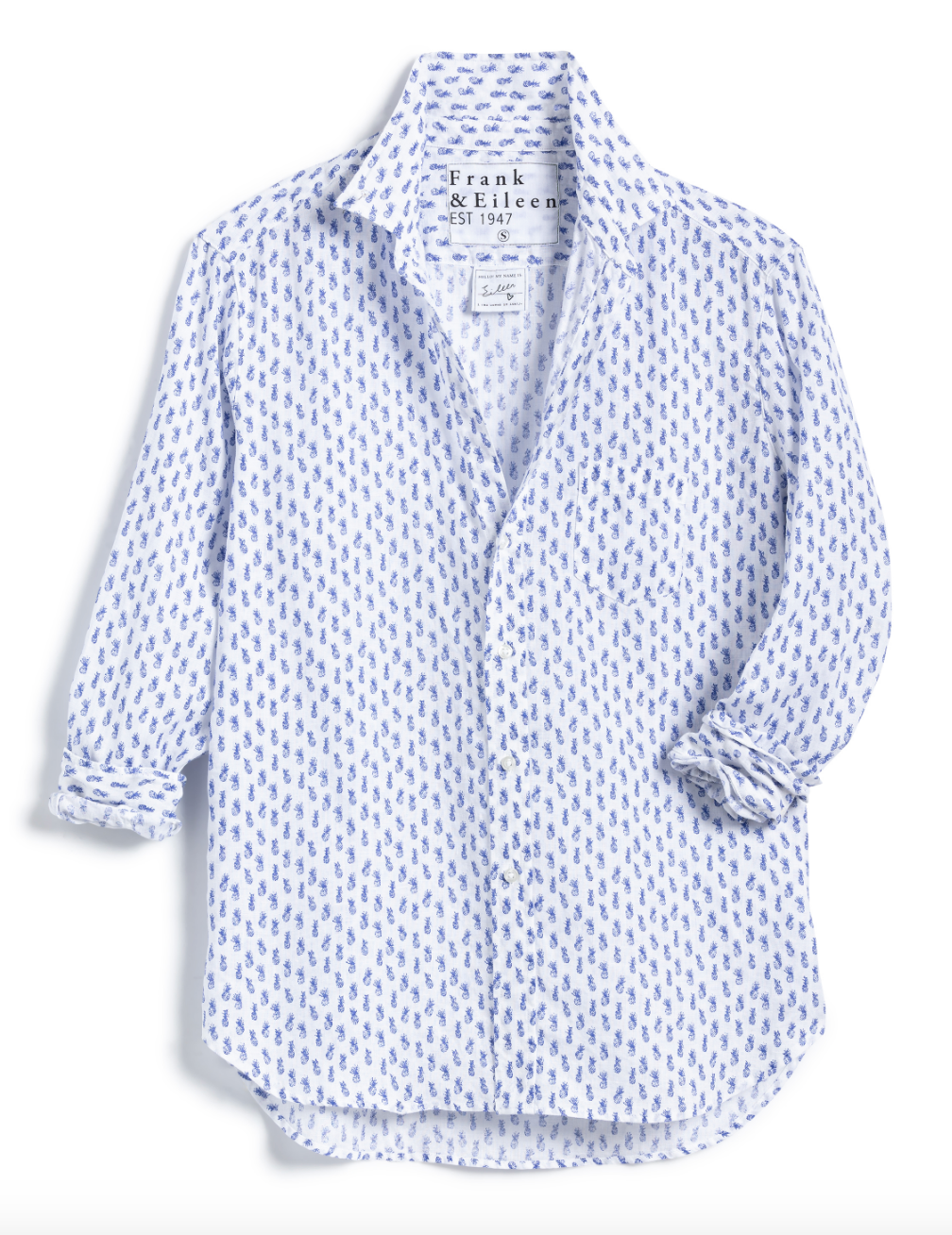 Frank and Eileen Blue Pineapple Button Down