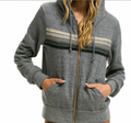AV Grey Stripe Zip Up Hoodie