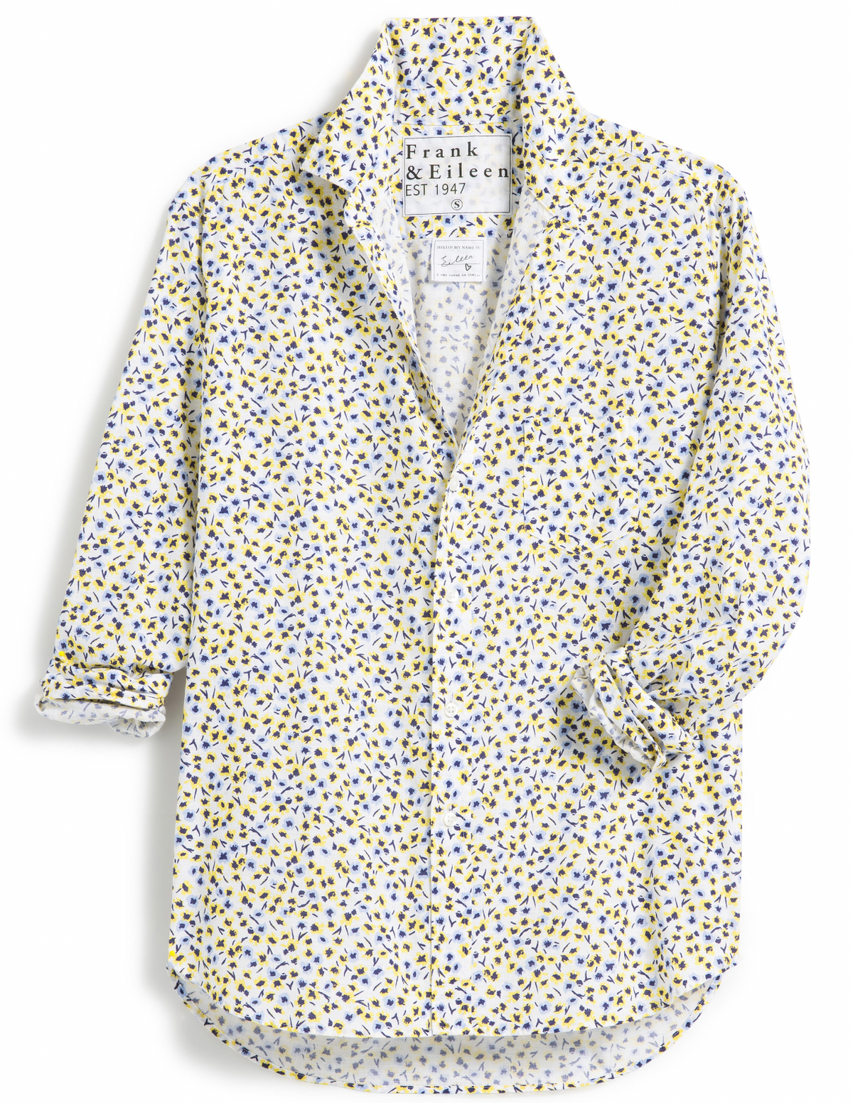 Frank and Eileen Yellow Blue Flowers Shirt