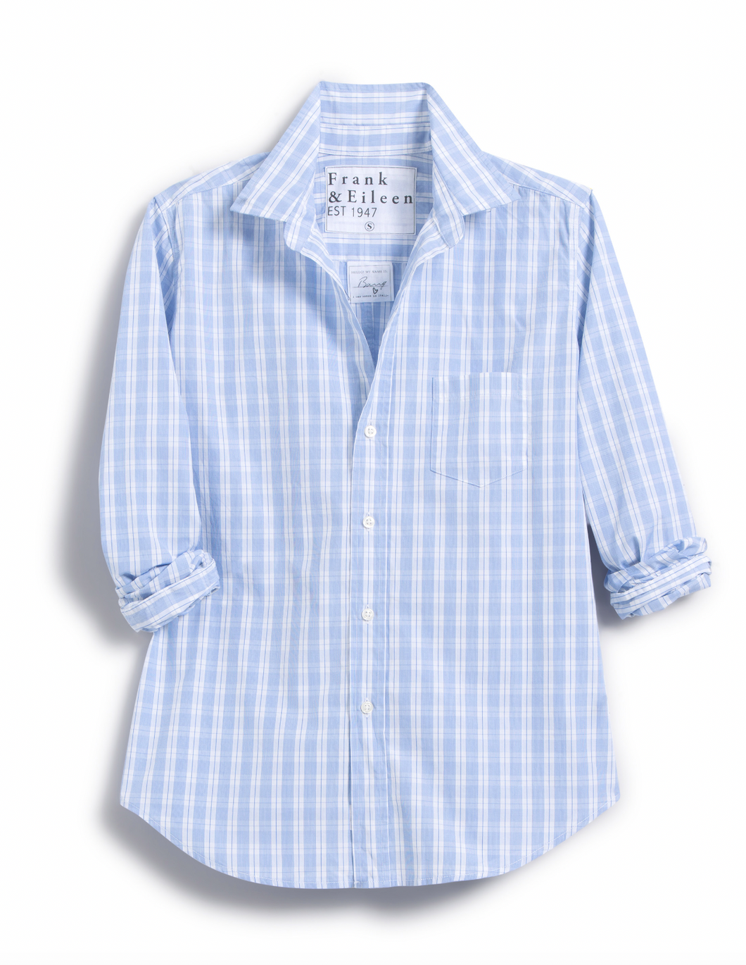Frank and Eileen Barry Blue Plaid Button Up