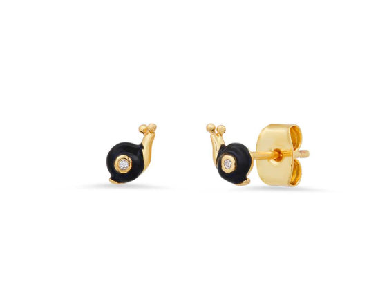 Tai Earrings $50 Enamel Snail Studs