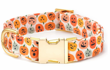 Load image into Gallery viewer, The Foggy Dog Collars (Pumpkins, Plaid, Red Stripe)

