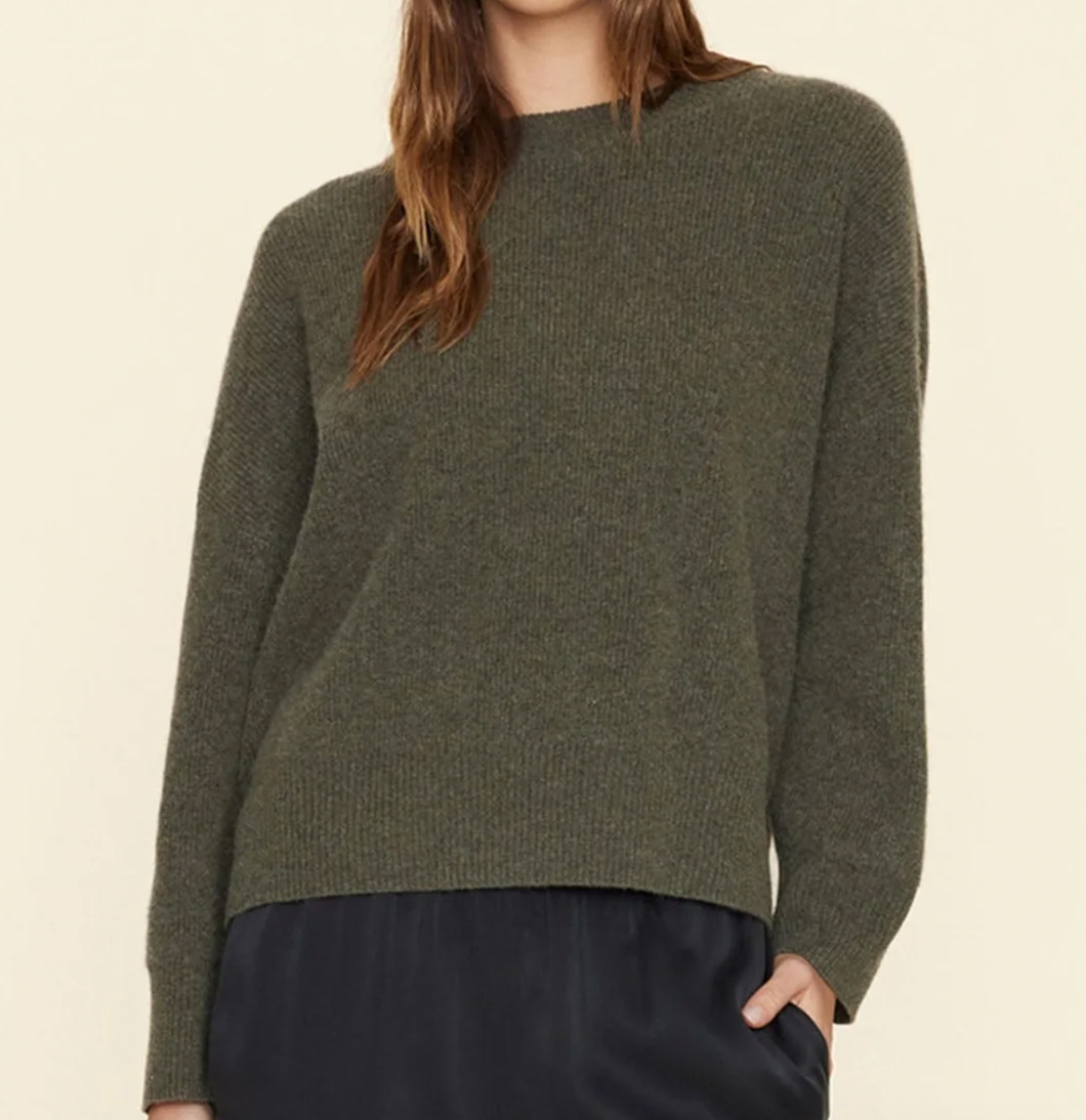 Xirena Alfie Cashmere Sweater (Milk + Loden)