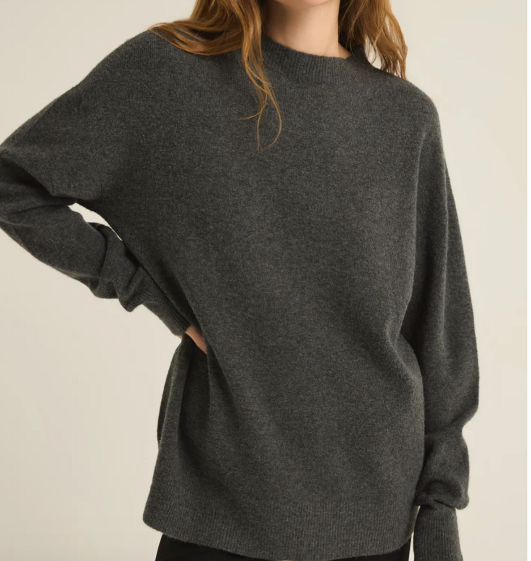 Z Suppy Gia Crew Neck Sweater (Chai + Charcoal)