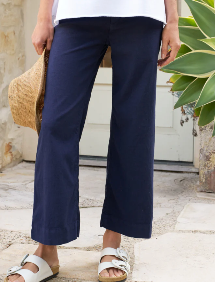 Frank and Eileen Wexford Linen Pants (Cement + Navy)
