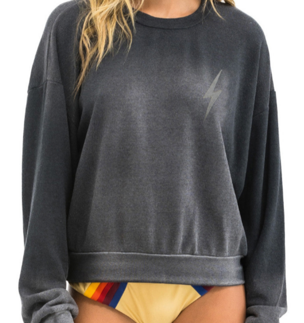 AV Black Fade Bolt Relaxed Crewneck