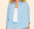 Xirena Jordy Shirt Striped (Myrtle + Tangerine)