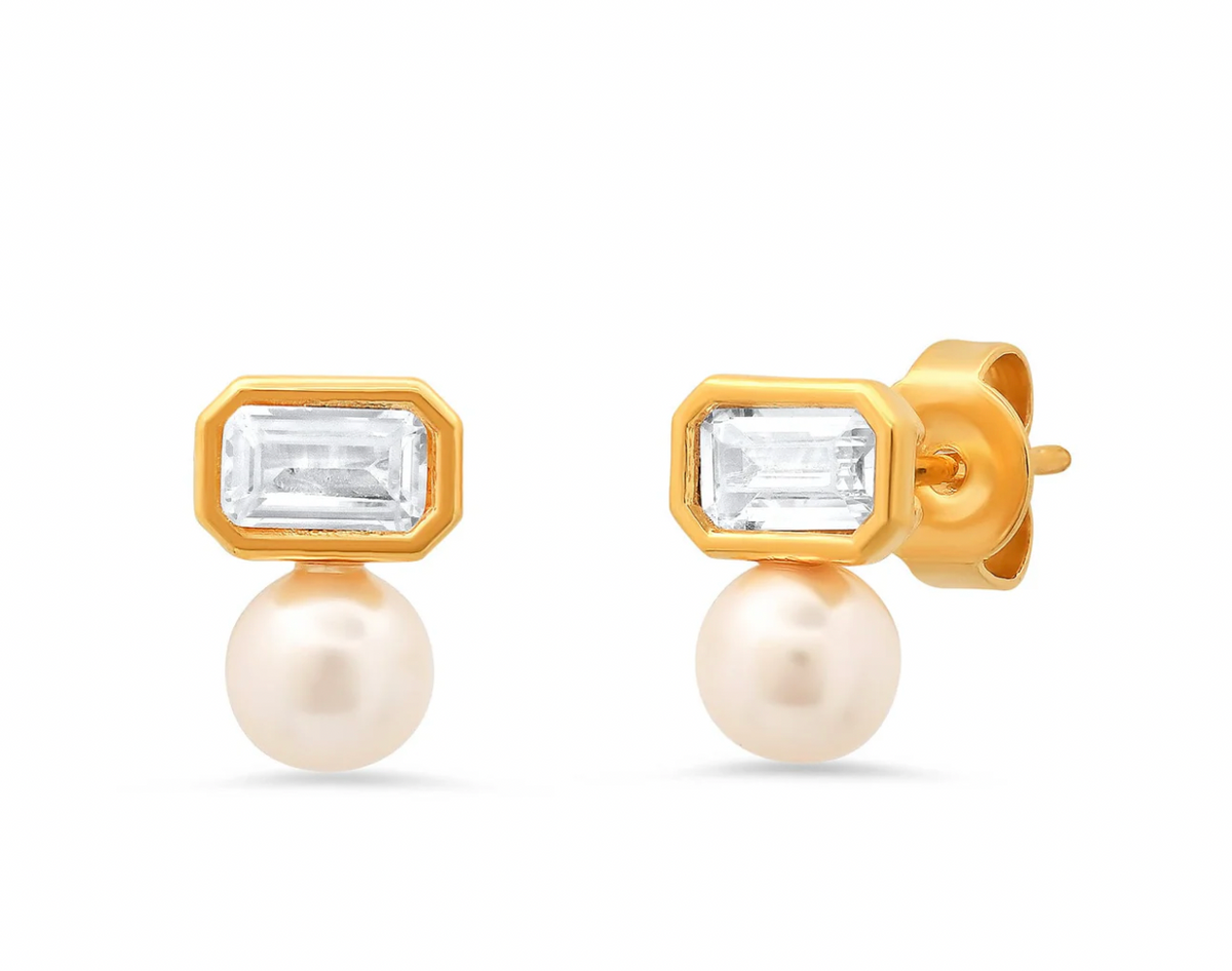 Tai Earrings $80 Pearl CZ