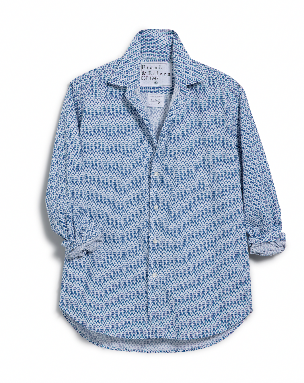 Frank and Eileen Tiny Blue Flowers Button Down