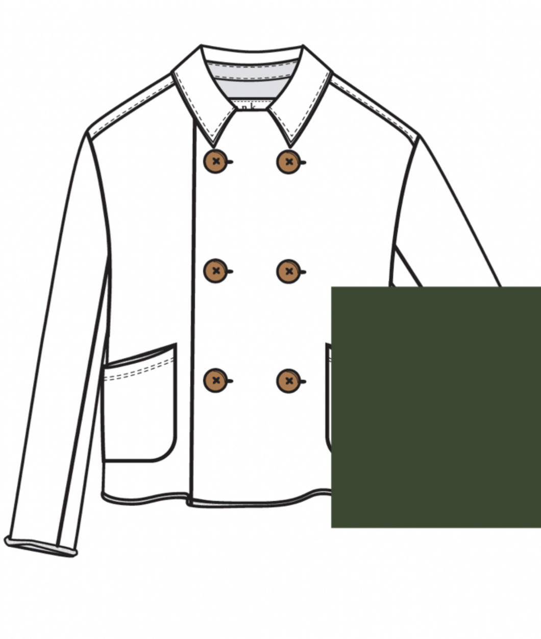 Frank and Eileen Cropped Sweatshirt Peacoat Caper