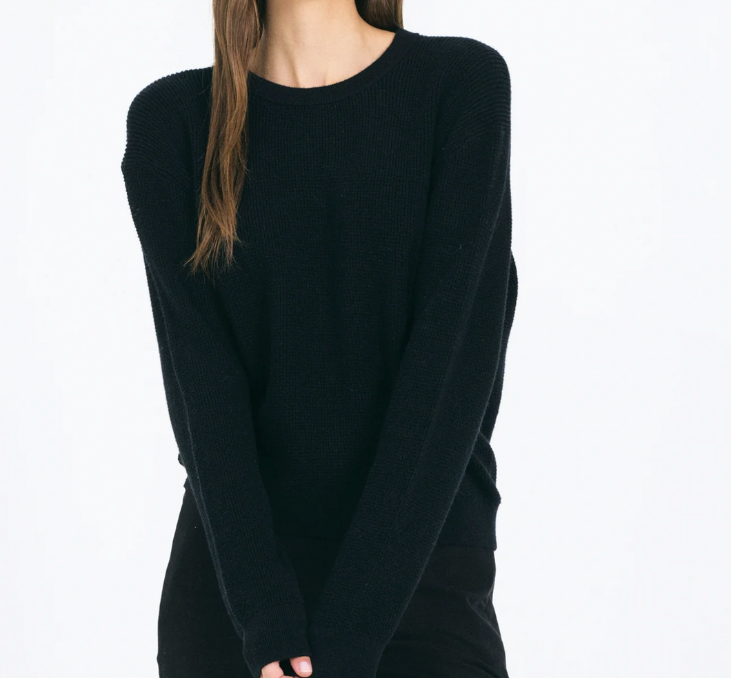 One Grey Day Francesca Pullover Sweater Black