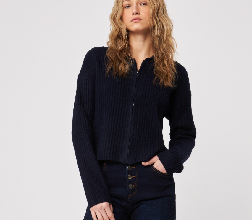 John + Jenn Gavin Navy Zip Sweater
