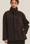 Velvet Shona Sherpa Coat Brown/Black