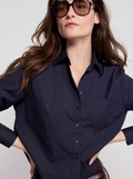 The Shirt LS Boxy Crop Navy