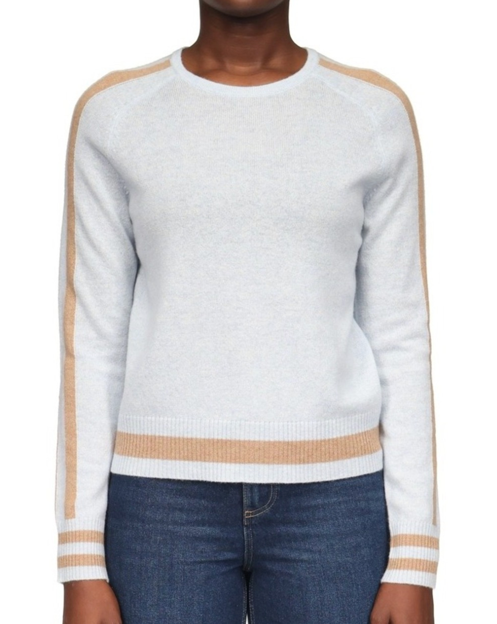 Brodie Cashmere Blue Cathy Stripe Crew