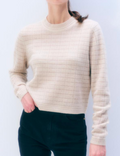 White + Warren CASHMERE STRIPED LONGSLEEVE THERMAL