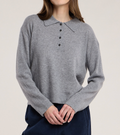 Velvet Marvela Heather Grey Henley Cashmere