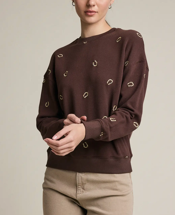 Raisonnel Brown Embroidered Horse Shoe Sweatshirt