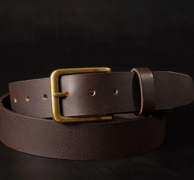 NAB Leather Belt Elara Brown with Gold Buckle