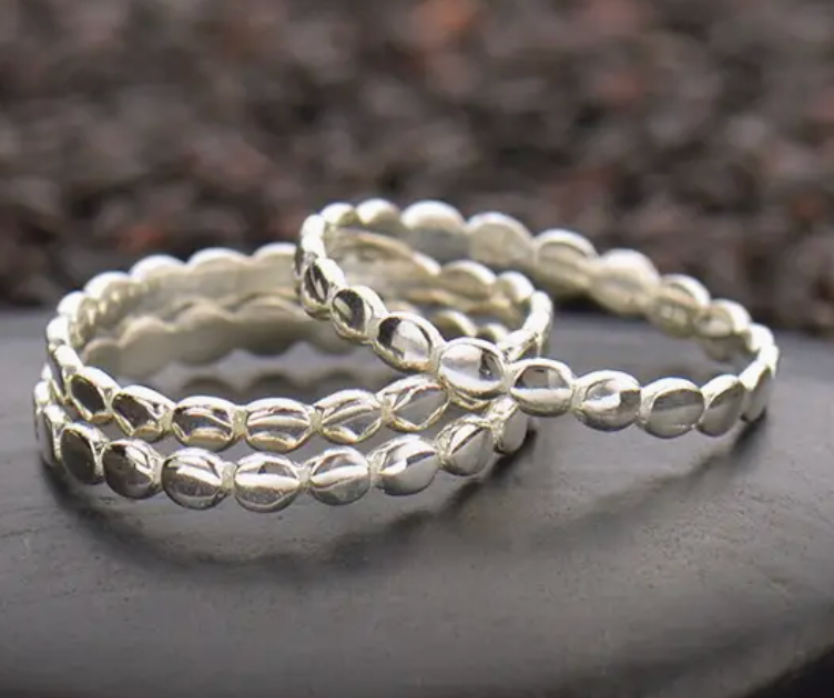 Nina Designs Sterling Silver Stacking Ring - Dot Pattern