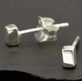 Nina Designs Sterling Silver Cube Post Earrings 4x2mm