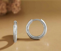 Nina Designs Sterling Silver Round Wire Huggie Hoop Earrings