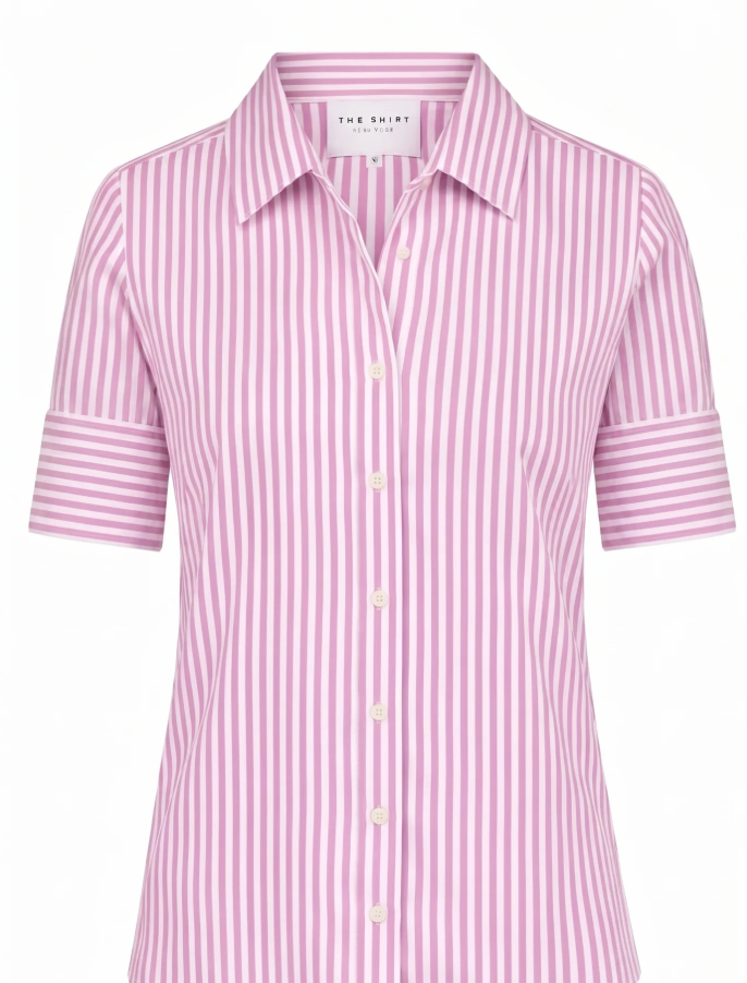 The Shirt Short Sleeve Lilac Stripe
