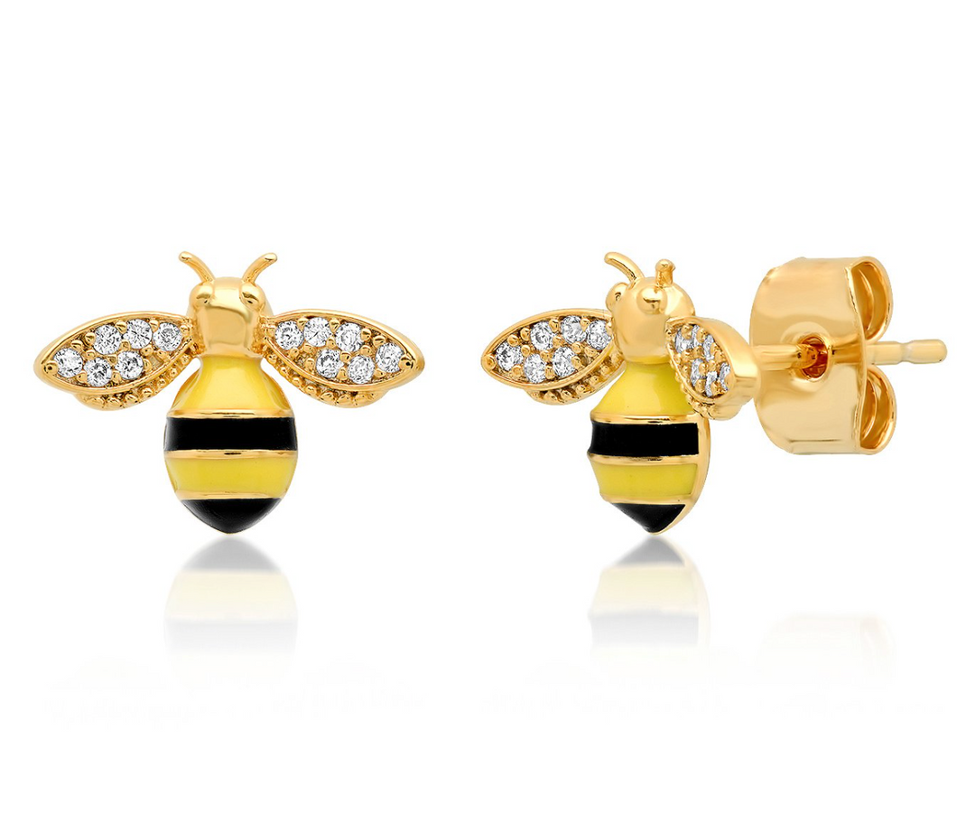 Tai Earrings $60 Enamel Bee Studs