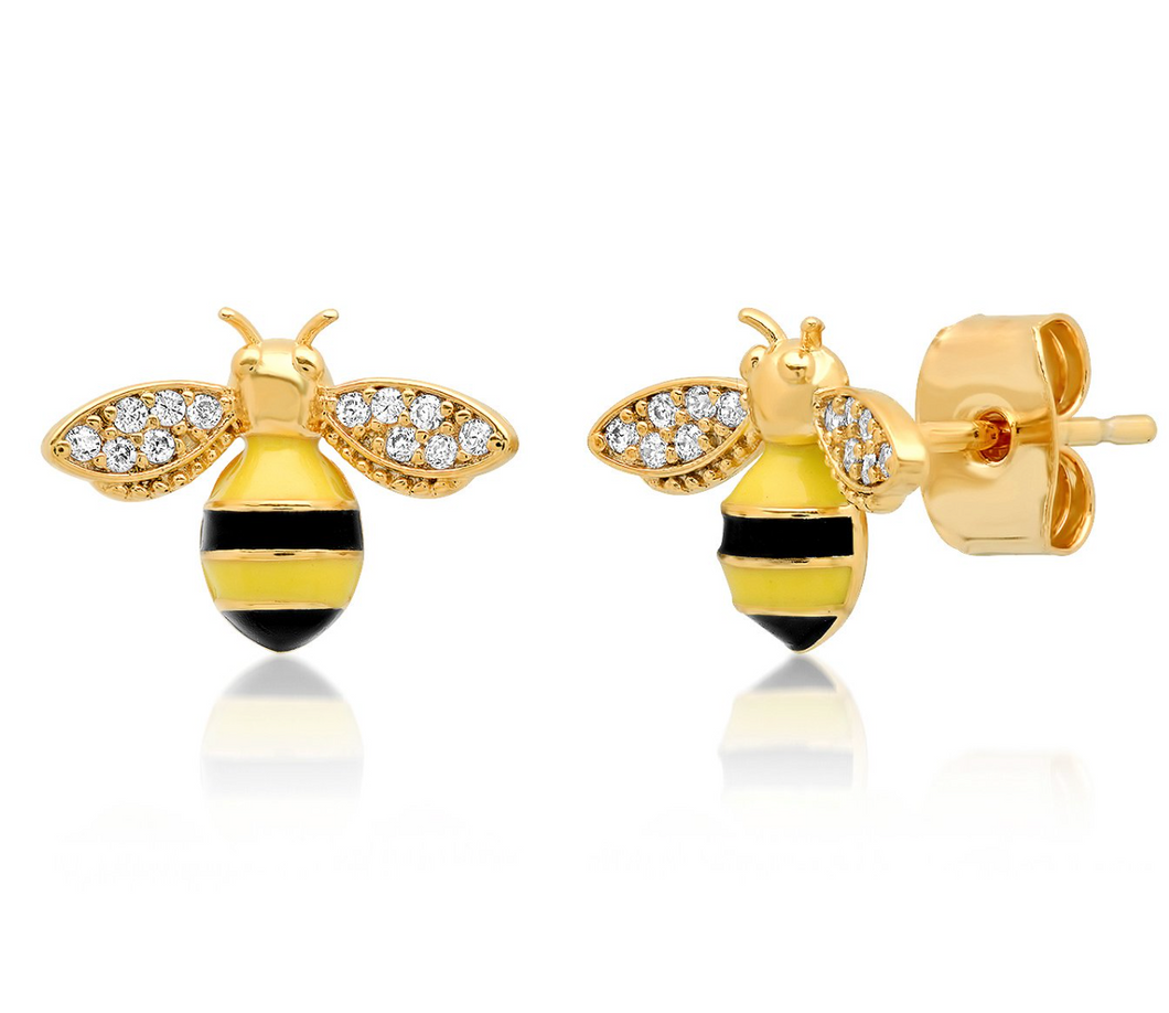 Tai Enamel Bee Studs $60