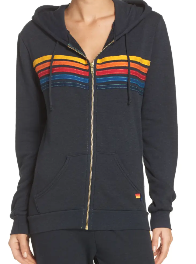 AV Classic 5 Stripe Zip Up Hoodie