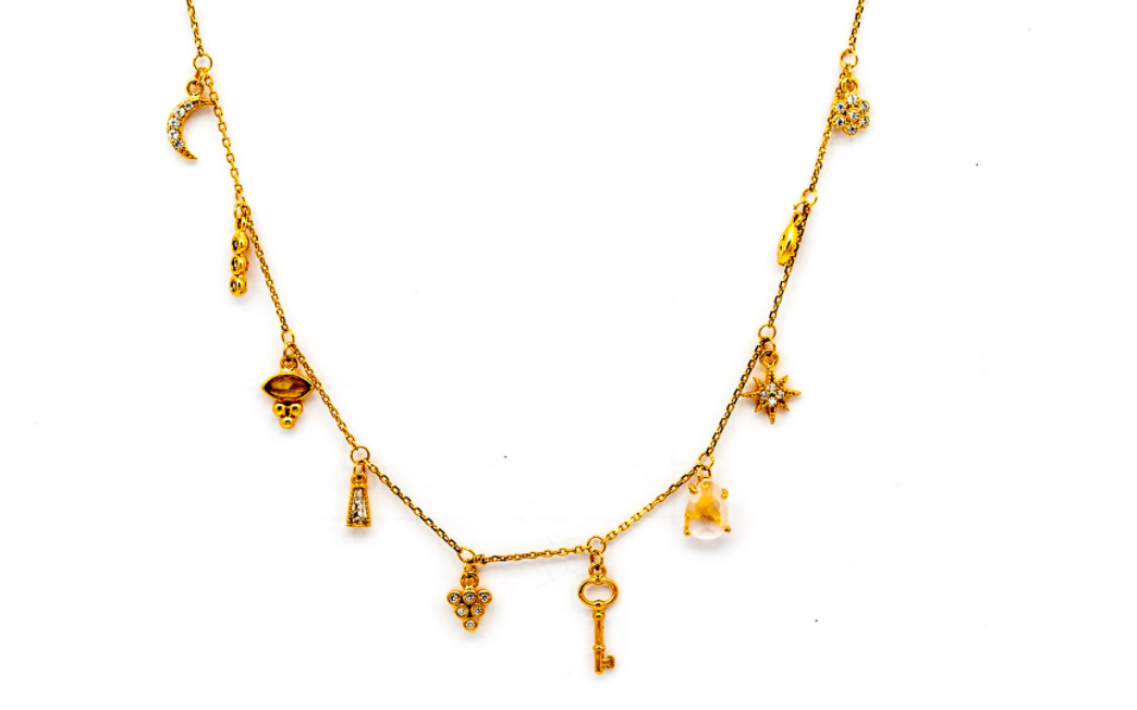 Tai Gold Charm Necklace $120