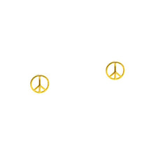 Load image into Gallery viewer, Tai Gold Peace Sign Earrings $22
