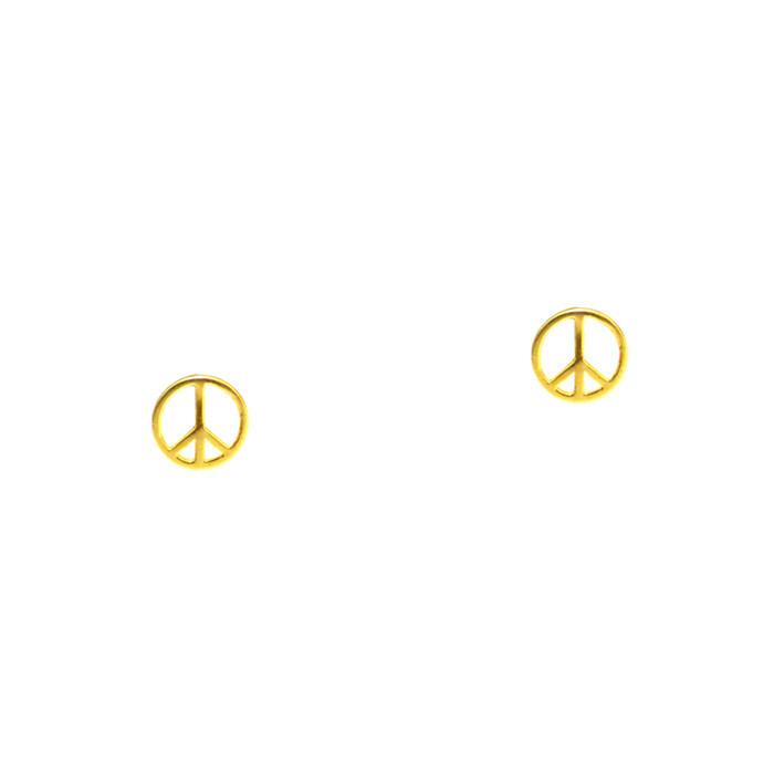 Tai Gold Peace Sign Earrings $22
